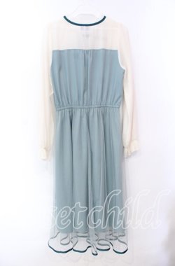 画像3: axes femme POETIQUE / 連ボタンデザインチュールワンピース M グリーン O-25-10-20-022-AX-OP-OW-OS