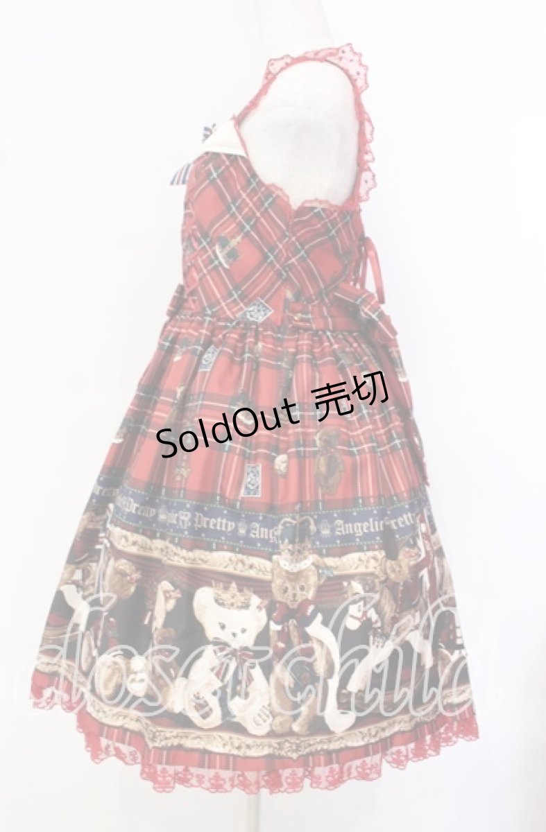 画像4: Angelic Pretty / British Bearジャンパースカートセット  アカ O-25-10-20-002-AP-OP-OW-OS (4)