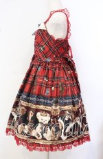 画像4: Angelic Pretty / British Bearジャンパースカートセット  アカ O-25-10-20-002-AP-OP-OW-OS (4)