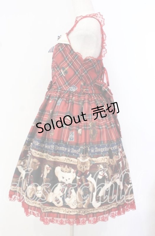 画像4: Angelic Pretty / British Bearジャンパースカートセット  アカ O-25-10-20-002-AP-OP-OW-OS (4)