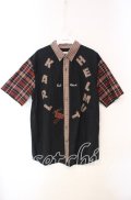 Karl Helmut / オリジナルチェックパッチワークシャツブラウス 4（L） クロ O-25-10-21-026-EL-BL-IG-OS