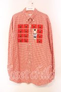MEN'S KANEKO ISAO / ギンガムパッチシャツ  アカ O-25-10-21-027-LO-BL-IG-OS