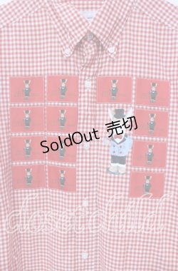 画像2: MEN'S KANEKO ISAO / ギンガムパッチシャツ  アカ O-25-10-21-027-LO-BL-IG-ZT381