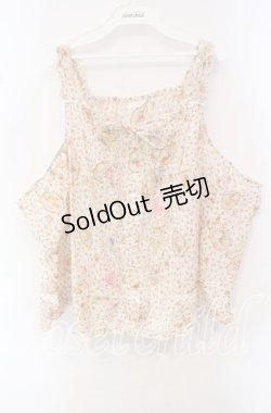 画像1: PINK HOUSE / フェリーチェプリントベスト【お直しあり】  生成り×ピンク O-25-10-21-029-LO-TO-IG-OS