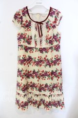 Emily Temple cute / フルーツボーダーワンピース  アイボリー O-25-10-21-044-ET-OP-OW-ZT268