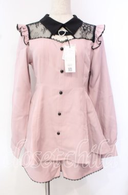 画像1: DearMyLove / ハートベルトレースセットアップ M ピンク O-25-10-21-049-EL-OP-OW-OS
