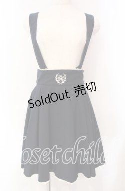 画像1: Secret Honey / コーデュロイSH刺繍サスペンダースカート  ネイビー O-25-10-21-051-CA-SK-IG-OS