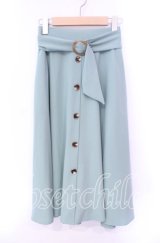 an another angelus / べっ甲バックルベルトフレアースカート  グリーン O-25-10-21-058-CA-SK-IG-ZT018