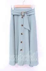 画像1: 【SALE】an another angelus / べっ甲バックルベルトフレアースカート  グリーン O-25-10-21-058-CA-SK-IG-ZT018 (1)