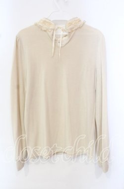 画像3: axes femme / ブローチ付スタンド襟PO  生成り O-25-10-21-067-AX-TO-IG-OS