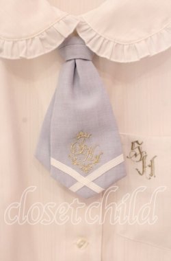 画像2: Secret Honey / SH刺繍タイブラウス  シロ×サックス O-25-10-21-068-CA-BL-IG-OS