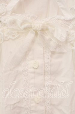 画像2: BABY,THE STARS SHINE BRIGHT / バラレースの後ろシャーリングブラウス  シロ O-25-10-21-072-BA-BL-IG-OS