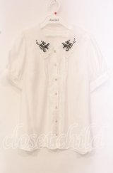 Secret Honey / スカラップオーガンジー襟ブラウス  シロ O-25-10-21-075-CA-BL-IG-ZT180