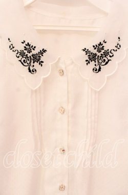 画像2: Secret Honey / スカラップオーガンジー襟ブラウス  シロ O-25-10-21-075-CA-BL-IG-OS