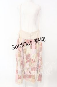 PINK HOUSE / パッチワーク吊りスカート  アカ系 O-25-10-21-007-LO-OP-IG-ZI
