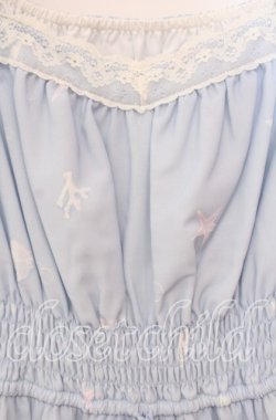 画像2: Secret Honey / シェルプリントワンピース  サックス O-25-10-21-077-CA-OP-IG-OS