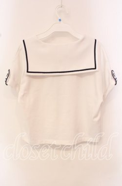 画像4: Secret Honey / SH刺繍セーラートップス  シロ×ネイビー O-25-10-21-087-CA-TO-IG-OS