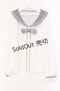 Secret Honey / シャドーストライプセーラーブラウス  シロ×ネイビー O-25-10-21-091-CA-BL-IG-OS