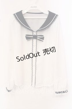 画像1: Secret Honey / シャドーストライプセーラーブラウス  シロ×ネイビー O-25-10-21-091-CA-BL-IG-OS
