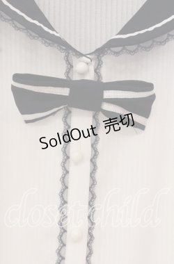 画像2: Secret Honey / シャドーストライプセーラーブラウス  シロ×ネイビー O-25-10-21-091-CA-BL-IG-OS