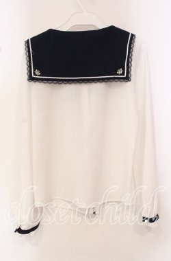 画像3: Secret Honey / シャドーストライプセーラーブラウス  シロ×ネイビー O-25-10-21-091-CA-BL-IG-OS