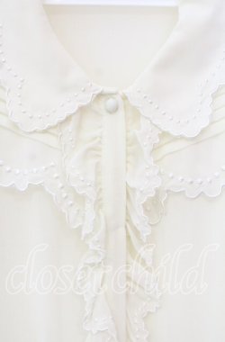 画像2: Secret Magic / スカラップ2重襟ブラウス  アイボリー O-25-10-21-092-CA-BL-IG-OS
