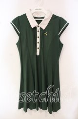 Secret Honey / PINK LABEL 蜂刺繍ポロワンピース  グリーン O-25-10-21-093-CA-OP-IG-ZT281