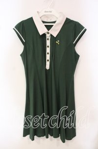 Secret Honey / PINK LABEL 蜂刺繍ポロワンピース  グリーン O-25-10-21-093-CA-OP-IG-ZT281