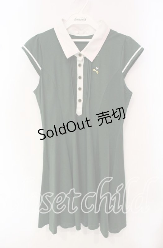 画像1: 【SALE】Secret Honey / PINK LABEL 蜂刺繍ポロワンピース  グリーン O-25-10-21-093-CA-OP-IG-ZT281 (1)