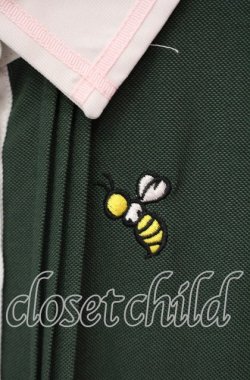 画像2: Secret Honey / PINK LABEL 蜂刺繍ポロワンピース  グリーン O-25-10-21-093-CA-OP-IG-OS