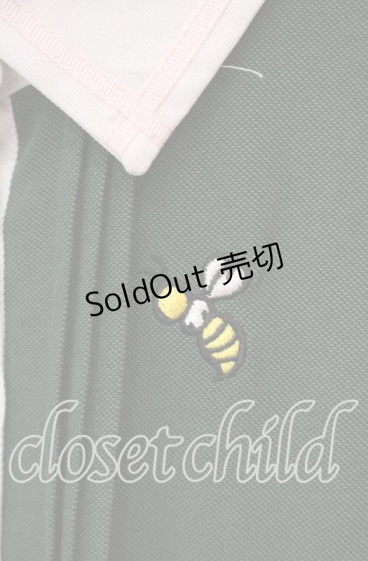 画像2: 【SALE】Secret Honey / PINK LABEL 蜂刺繍ポロワンピース  グリーン O-25-10-21-093-CA-OP-IG-ZT281 (2)