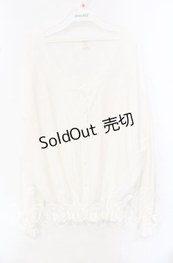 画像1: Secret Honey / ハートボタンドルマンカーディガン  オフ O-25-10-21-094-CA-TO-IG-OS