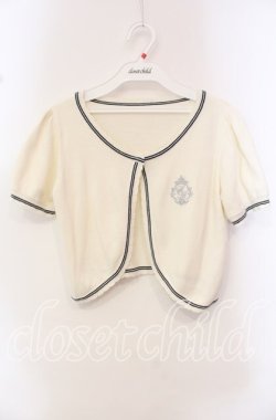 画像1: Secret Honey / SH刺繍半袖ボレロ  オフ O-25-10-21-095-CA-TO-IG-OS