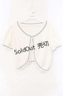 画像1: Secret Honey / SH刺繍半袖ボレロ  オフ O-25-10-21-095-CA-TO-IG-ZT276