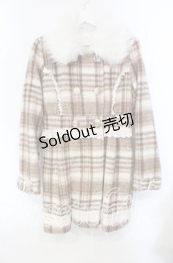 画像1: LIZ LISA / ファーカラーチェックコート  ブラウン系 O-25-10-21-101-LO-CO-OW-OS