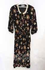 画像1: 【SALE】KANEKO ISAO / 花額縁柄ワンピース  クロ O-25-10-21-106-EL-OP-OW-ZT354 (1)