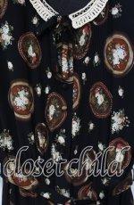 画像2: 【SALE】KANEKO ISAO / 花額縁柄ワンピース  クロ O-25-10-21-106-EL-OP-OW-ZT354 (2)