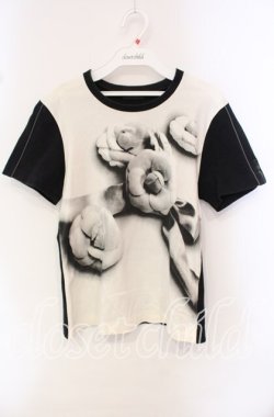 画像1: INGEBORG / カメリアptTシャツ M クロ×シロ O-25-10-21-109-LO-TO-OW-OS