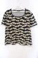 画像1: INGEBORG / カメリアボーダー柄半袖Tシャツ M クロ O-25-10-21-110-LO-TS-OW-OS (1)