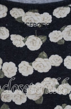 画像2: INGEBORG / カメリアボーダー柄半袖Tシャツ M クロ O-25-10-21-110-LO-TS-OW-OS