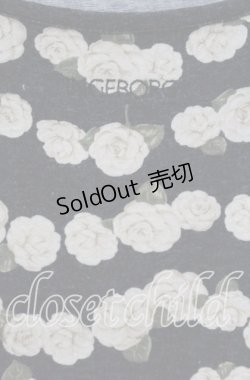 画像2: 【SALE】INGEBORG / カメリアボーダー柄半袖Tシャツ M クロ O-25-10-21-110-LO-TS-OW-ZT129