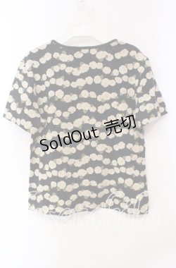 画像3: 【SALE】INGEBORG / カメリアボーダー柄半袖Tシャツ M クロ O-25-10-21-110-LO-TS-OW-ZT129