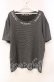 画像1: INGEBORG / ロゴ刺繍ボーダーTシャツ  クロ O-25-10-21-111-LO-TS-OW-OS (1)