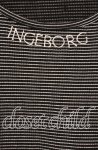 画像2: 【SALE】INGEBORG / ロゴ刺繍ボーダーTシャツ  クロ O-25-10-21-111-LO-TS-OW-ZT129 (2)