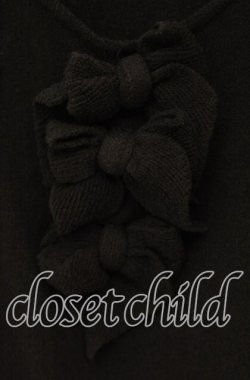 画像2: INGEBORG / パイル地3つリボン半袖トップス M クロ O-25-10-21-113-LO-TO-OW-OS