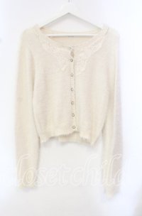 axes femme / モチーフレース付きカーデ M キナリ O-25-10-21-115-AX-TO-OW-OS