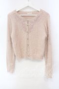 axes femme / モチーフレース付きカーデ M ピンク O-25-10-21-116-AX-TO-OW-OS