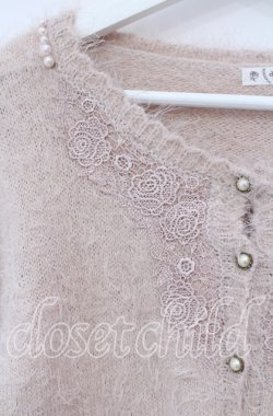 画像2: axes femme / モチーフレース付きカーデ M ピンク O-25-10-21-116-AX-TO-OW-OS