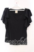 F&A / ショルダーリボンカットソー F クロ O-25-10-21-117-LO-TO-OW-OS