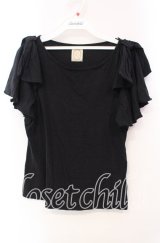 F&A / ショルダーリボンカットソー F クロ O-25-10-21-117-LO-TO-OW-ZT127